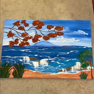 Beach Side View Acrylic Painting Home Decor